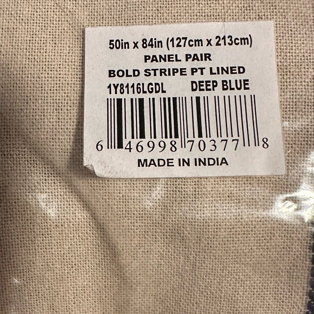 Tommy Hilfiger Neutral Stripe Curtain Panels in Cream, Brown & Blue - Picture 9 of 11